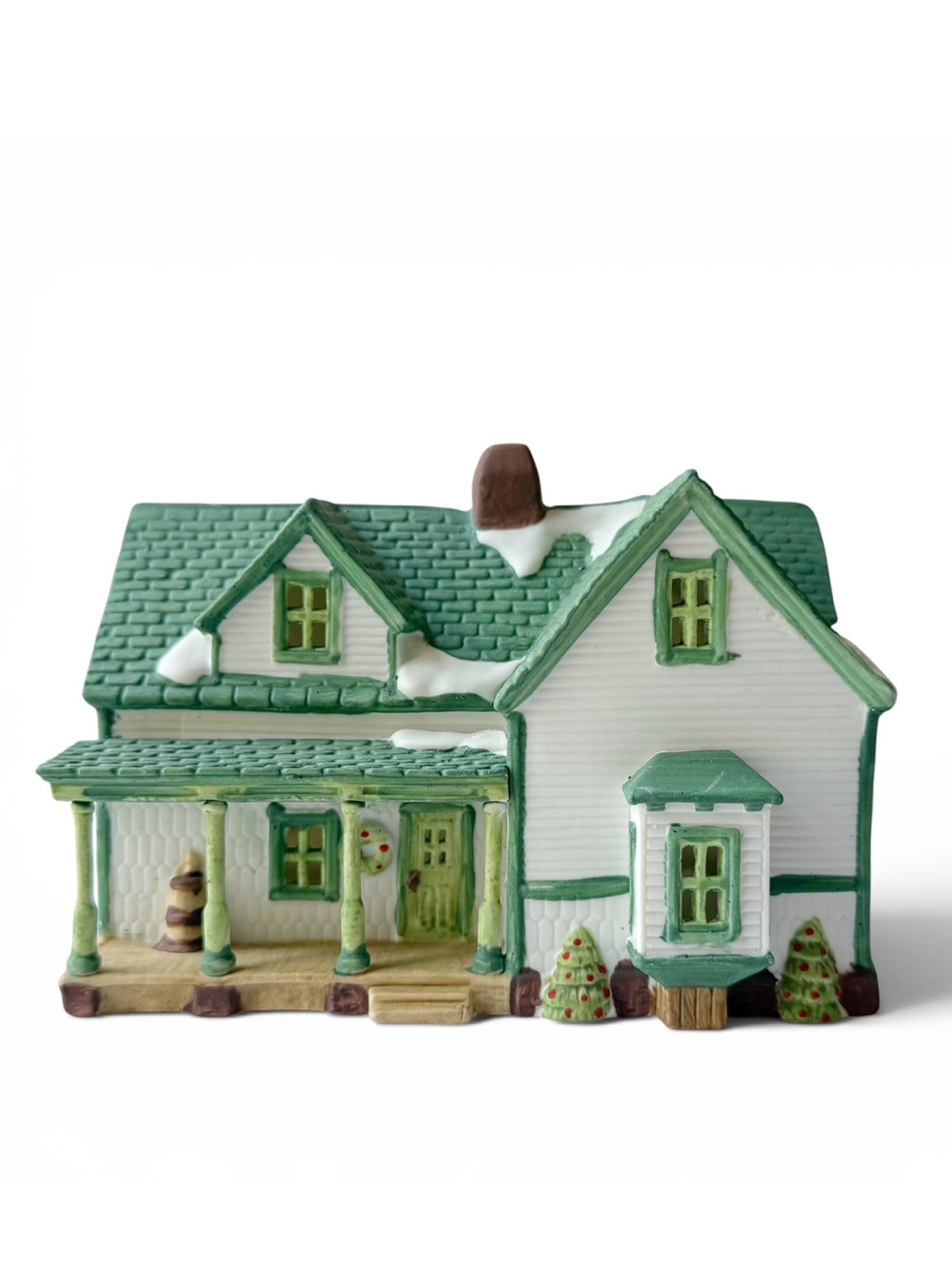 Dept 56 Christmas New England Village Jacob Adams Farmhouse Green Porcelain